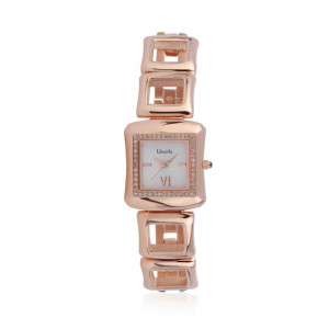 OROLOGIO DONNA CON CASSA IN ACCIAIO MM 24X28 CINTU ACCIAIO ROSE'