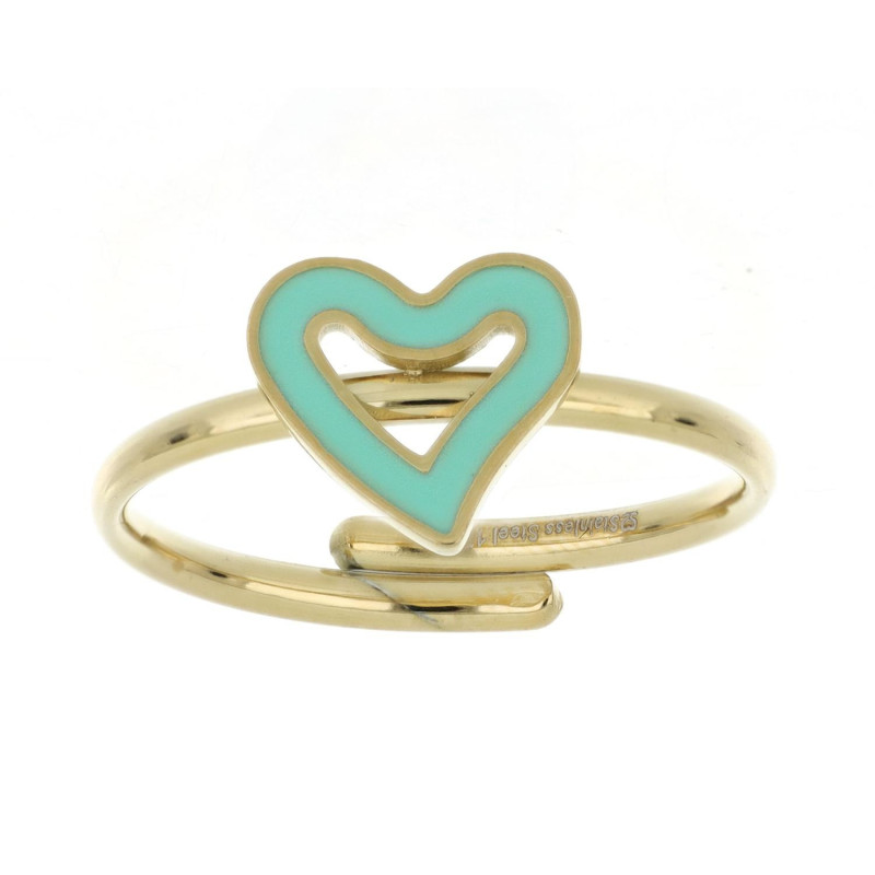 ANELLO "ADANA" CON CUORE TIFFANY IN ACCIAIO