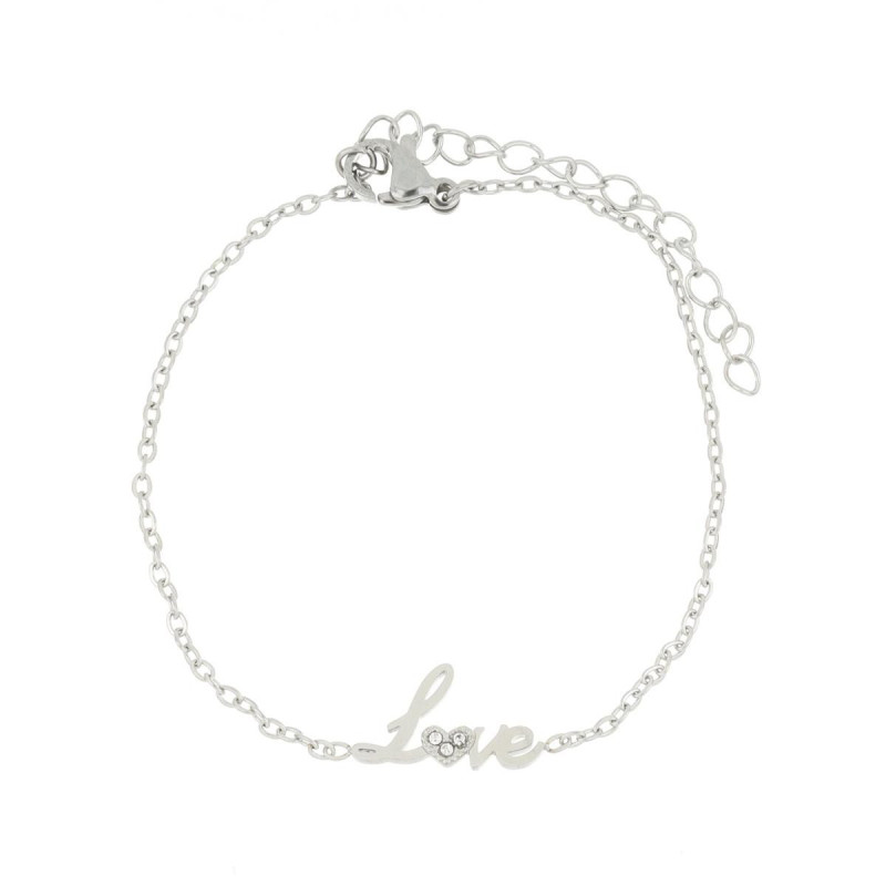 BRACCIALI "ADANA" CON FRASE "LOVE" IN ACCIAIO