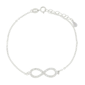 BRACCIALE CM 17+2 INFINITO MM 8 IN ARGENTO 925