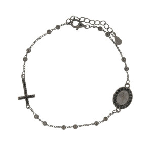 BRACCIALE CM 18+3 ROSARIO MM 2 IN ARGENTO 925