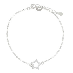 BRACCIALE CM 17+3 MISTI STELLA MM 9 IN ARGENTO 925