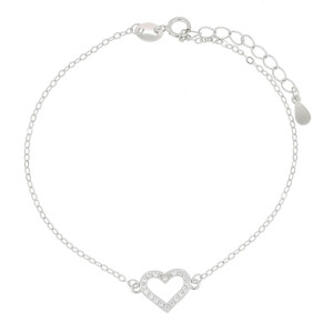 BRACCIALE CM 17+3 MISTI CUORE MM 8,5 IN ARGENTO 925