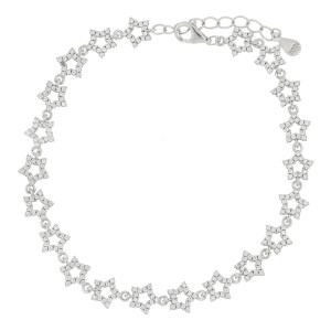 BRACCIALE CM 17+3 MISTI IN ARGENTO 925 STELLE MM 6,2