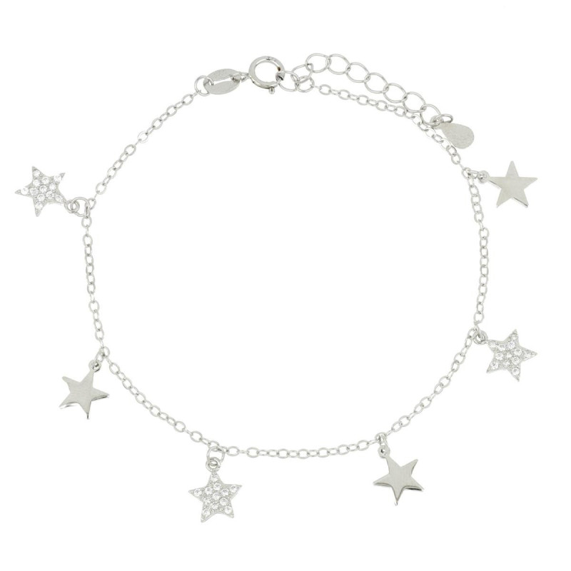 BRACCIALE CM 17+3 MISTI IN ARGENTO 925 STELLE MM 5,3