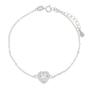 BRACCIALE CM 17+3 DUBAI CUORE MM 9 IN ARGENTO 925