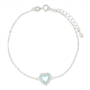 BRACCIALE CM 17+3 DUBAI CUORE MM 9 IN ARGENTO 925