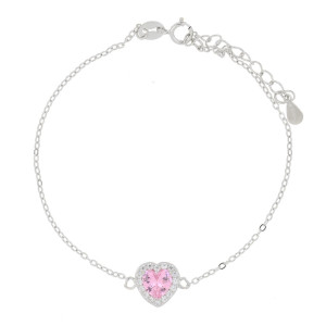 BRACCIALE CM 17+3 DUBAI CUORE MM 9 IN ARGENTO 925