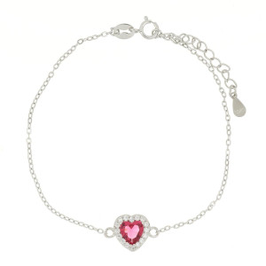 BRACCIALE CM 17+3 DUBAI CUORE MM 9 IN ARGENTO 925