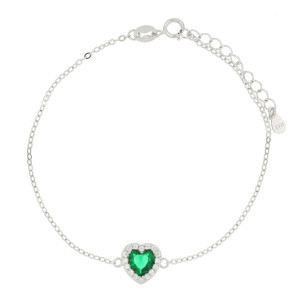 BRACCIALE CM 17+3 DUBAI CUORE MM 9 IN ARGENTO 925