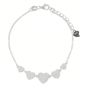 BRACCIALE CM 17+3 MISTI IN ARGENTO 925 CUORE 7X41