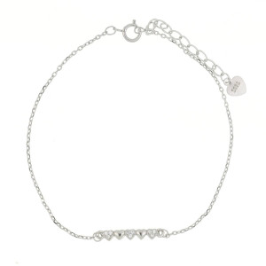 BRACCIALE CM 17+3 MISTI IN ARGENTO 925 CUORI MM 1X15