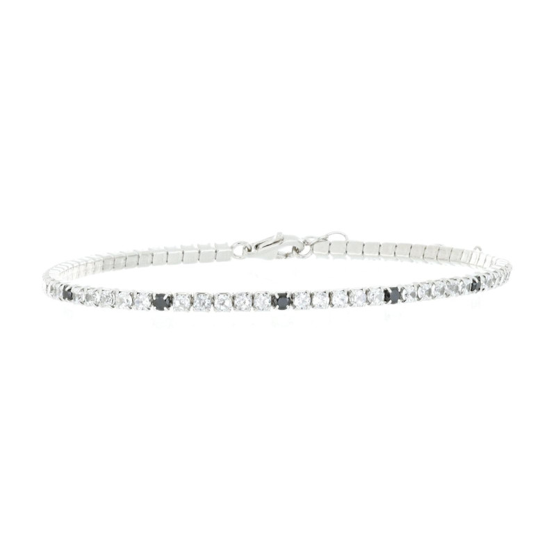 BRACCIALE TENNIS 2MM IN ARGENTO 925 CM 17+3