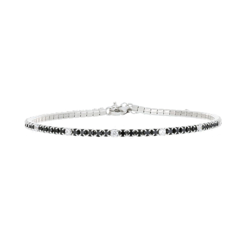 BRACCIALE TENNIS 2MM IN ARGENTO 925 CM 17+3