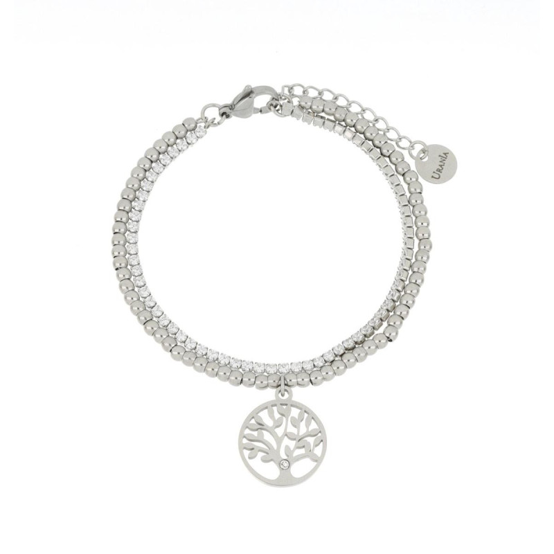 BRACCIALE "IDEAL" CON ALBERO DELLA VITA CM 17+3 IN ACCIAIO