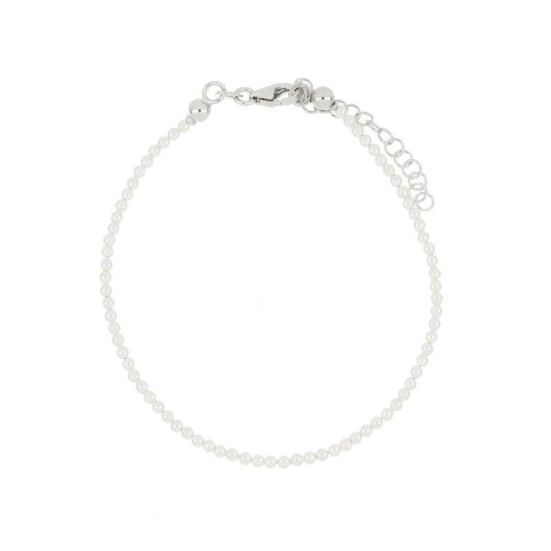 BRACCIALE CM 18+4 PERLA 2 MM E ARGENTO 925