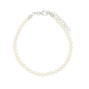 BRACCIALE CM 18+3 PERLA SWAROVSKI 4 MM E ARGENTO 925