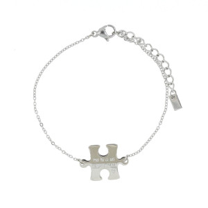 BRACCIALE AFRODITE CM 16+3 PUZZLE CON FRASE IN ACCIAIO