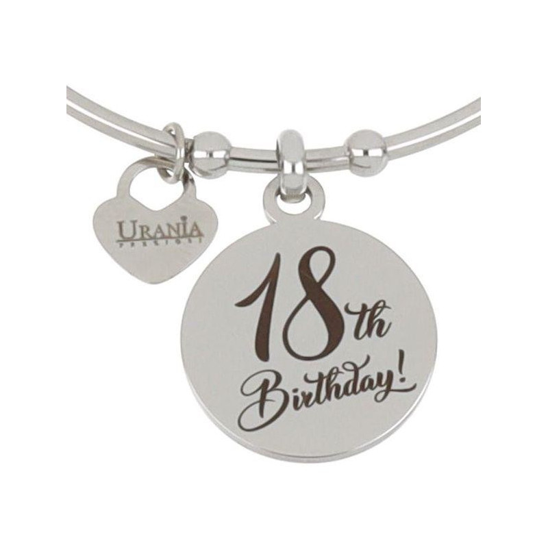 BRACCIALE PERSONALIZZATO IN ACCIAIO "18TH BIRTHDAY" TONDO