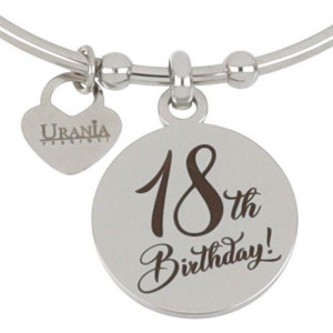 BRACCIALE PERSONALIZZATO IN ACCIAIO "18TH BIRTHDAY" TONDO