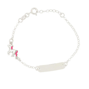 BRACCIALE "BABY" CON TARGA IN ARGENTO 925 UNICORNO