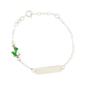 BRACCIALE "BABY" CON TARGA IN ARGENTO 925 DINOSAURO