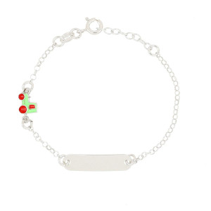 BRACCIALE "BABY" CON TARGA IN ARGENTO 925 TRENO VERDE