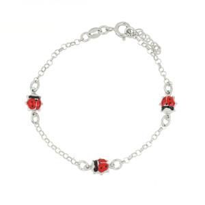 BRACCIALE "BABY" IN ARGENTO 925 3 SOGGETTI COCCINELLA