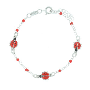 BRACCIALE CM 16+2 BABY COCCINELLA MM 12 IN ARGENTO 925