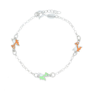 BRACCIALE CM 16+2 BABY IN ARGENTO 925 DINOSAURI MM 12