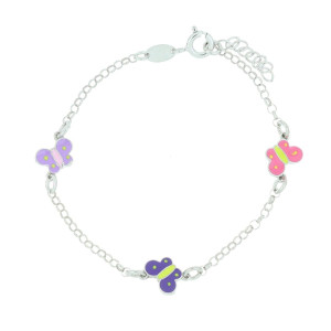 BRACCIALE CM 16+2 BABY FARFALLA MM 7 IN ARGENTO 925