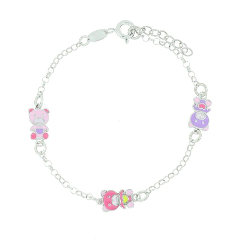 BRACCIALE CM 16+2 BABY ORSETTO MM 13 IN ARGENTO 925