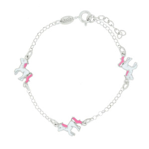 BRACCIALE CM 16+2 BABY UNICORNO MM 10 IN ARGENTO 925