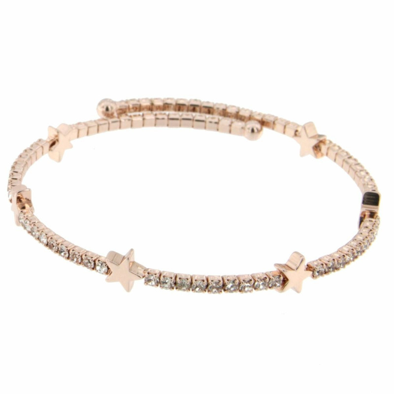 BRACCIALE GEA ROSE' IN OTTONE CON ZIRCONI