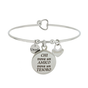 BRACCIALE "PENSIERO" CON FRASE "CHI TROVA UN AMICO" MM 20 IN ACC