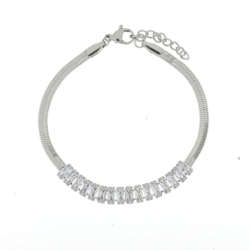 BRACCIALE KHLOE CON ZIRCONI IN ACCIAIO