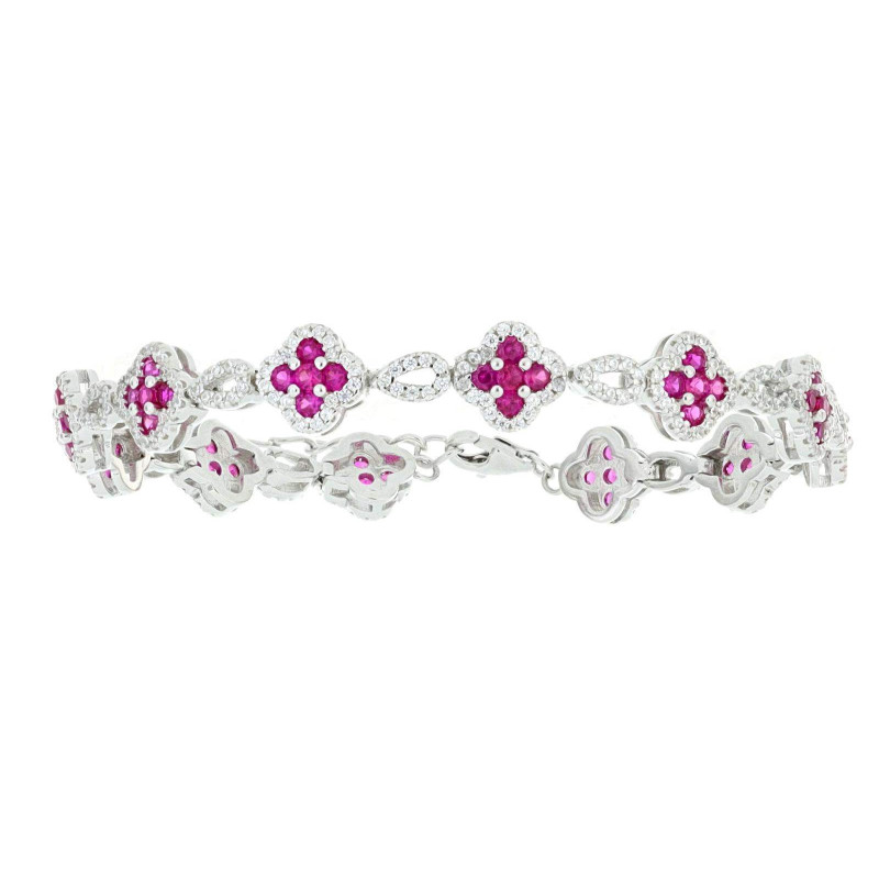 BRACCIALE LUXO CM 18+3 FIORE MM 8 IN ARGENTO 925