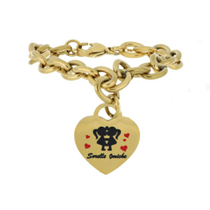 BRACCIALE NAIROBI CUORE "SORELLE AMICHE" MM 21 IN ACCIAIO