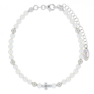 BRACCIALE CM 18+4 PERLA MM 4 IN ARGENTO 925