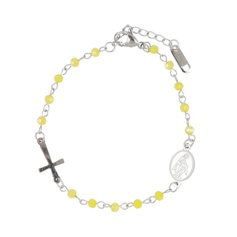 BRACCIALE ROSARIO IN ACCIAIO cm 19