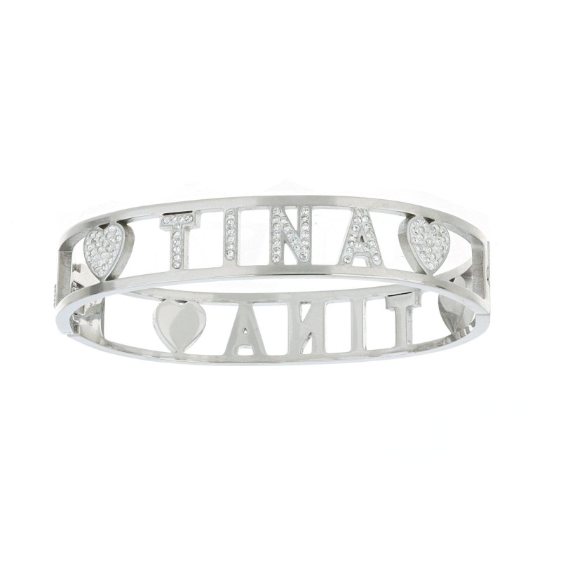 BRACCIALE NOME IN ACCIAIO "TINA"