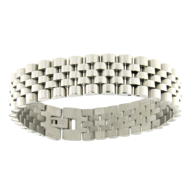 BRACCIALE UOMO IN ACCIAIO MAGLIA ROLEX