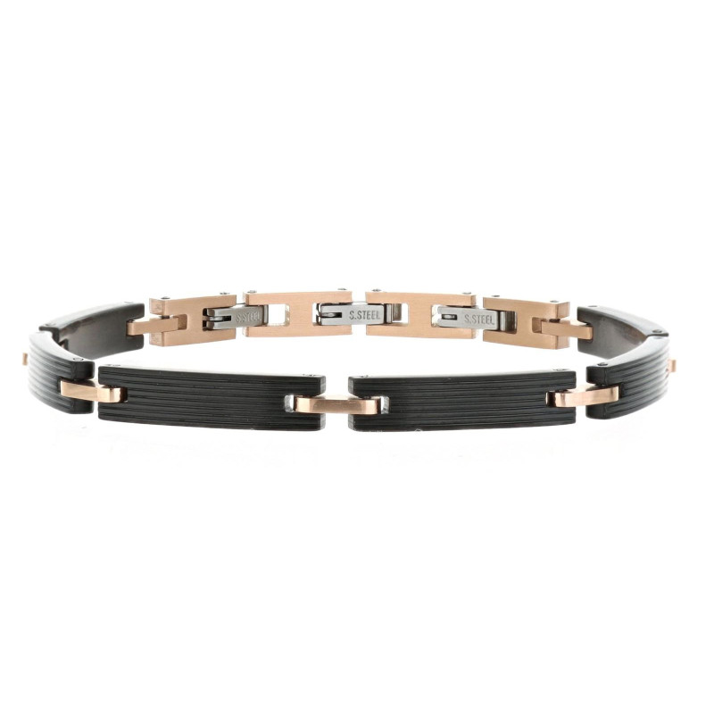 BRACCIALE UOMO E CERAMICA CM 21 IN ACCIAIO