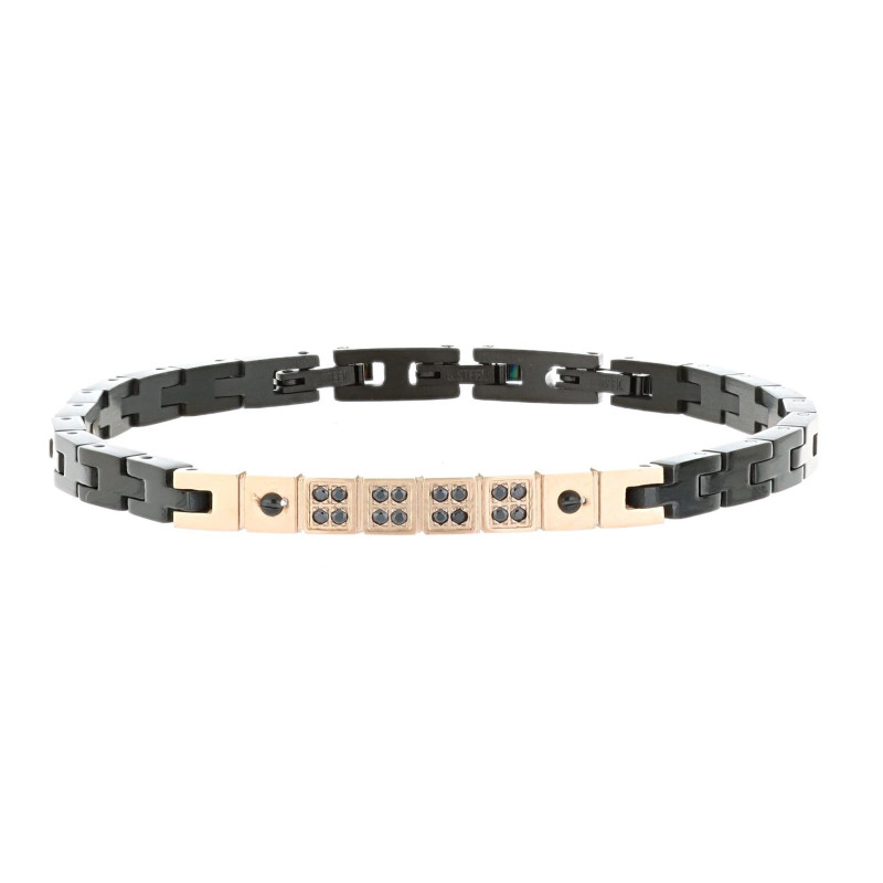 BRACCIALE CM 19+2 UOMO IN ACCIAIO E CERAMICA