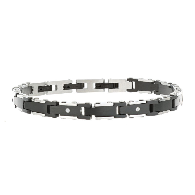 BRACCIALE CM 20+2 UOMO IN ACCIAIO E CERAMICA