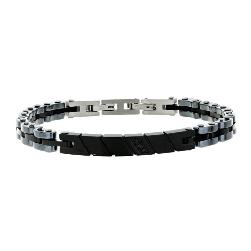 BRACCIALE CM 20 UOMO IN ACCIAIO E CERAMICA