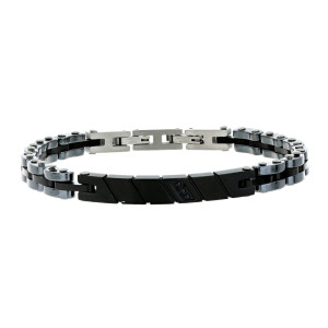 BRACCIALE CM 20 UOMO IN ACCIAIO E CERAMICA