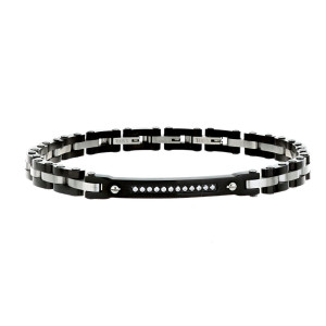 BRACCIALE CM 20 UOMO IN ACCIAIO E CERAMICA