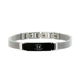 BRACCIALE CM 18 UOMO IN ACCIAIO E CERAMICA