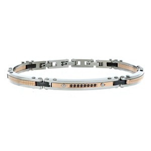 BRACCIALE CM 19 UOMO IN ACCIAIO E CERAMICA